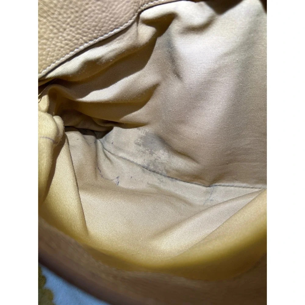 Coach Morgan F35185 Saddle Tan Pebbled Leather Large Satchel Tote Handbag Bag